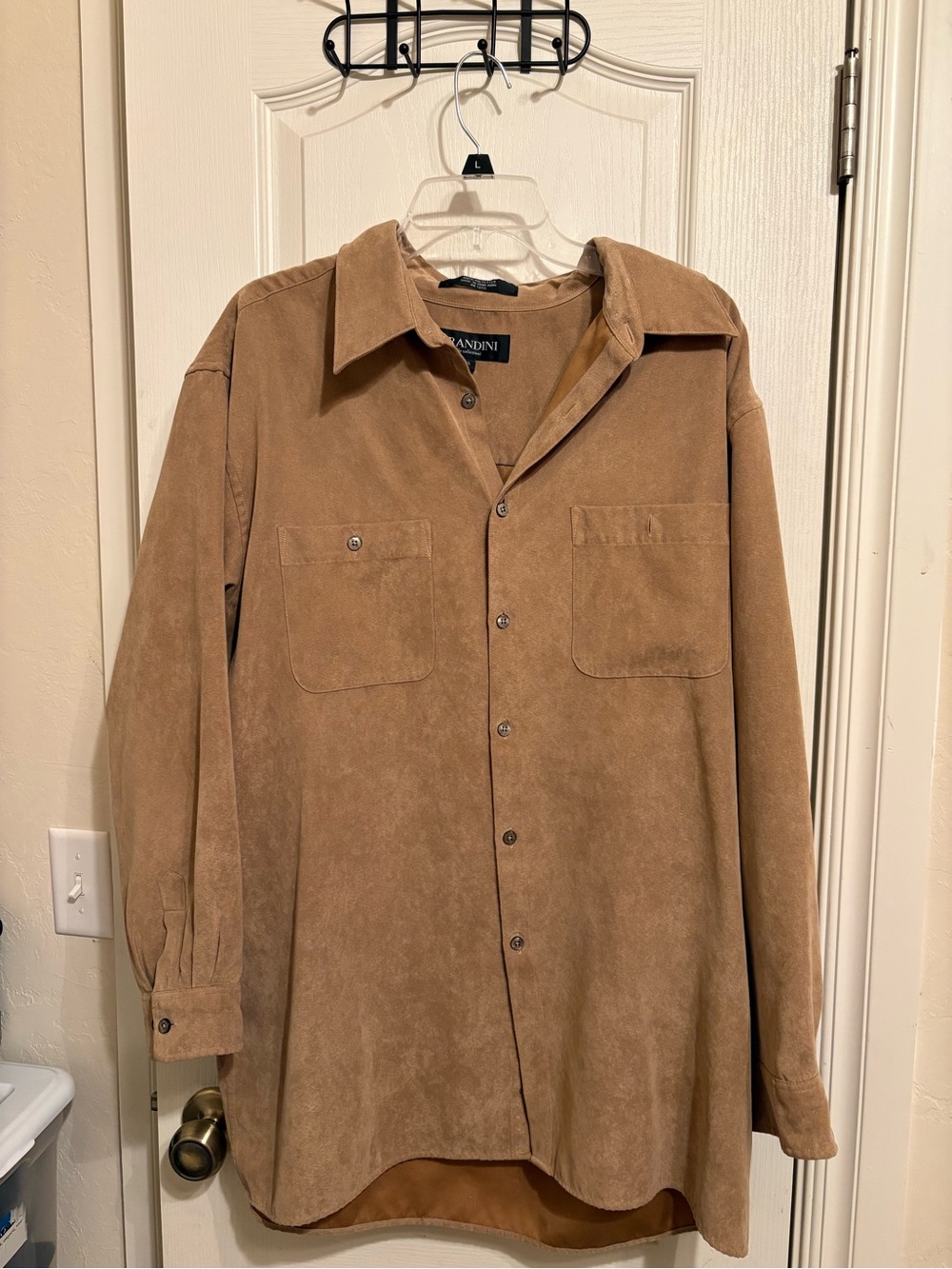 Mandini Men's Casual Button-Down Shirt in Tan